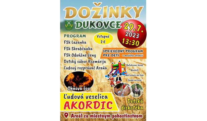 Dožinky v obci Dukovce 