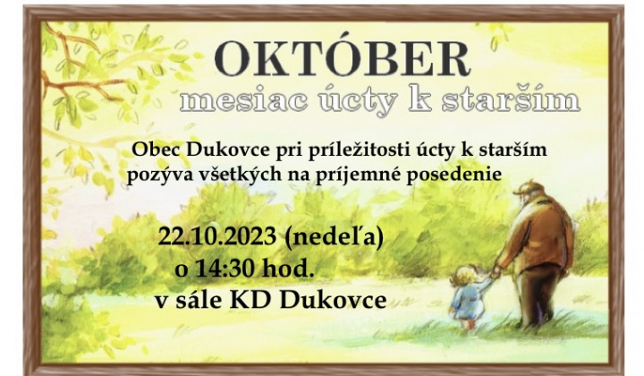 Oktober mesiac úcty k starším