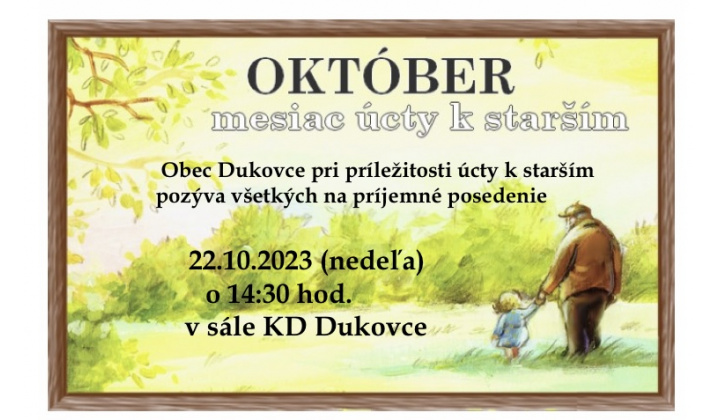 Posedenie - 22.10.2022 o 14:30 hodine v sále KD Dukovce